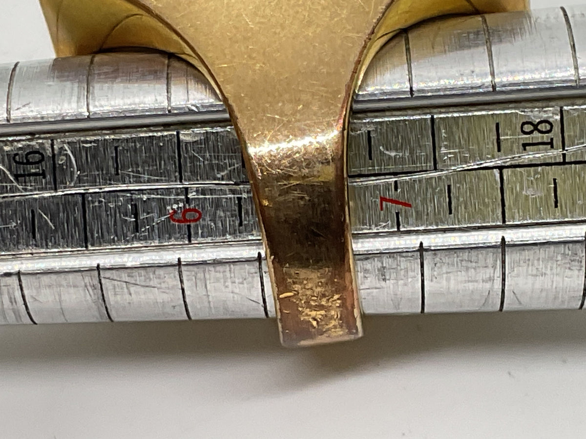 VTG. MA Jewelry Brass & Silver Tone Druzi SZ 6.75 Ring