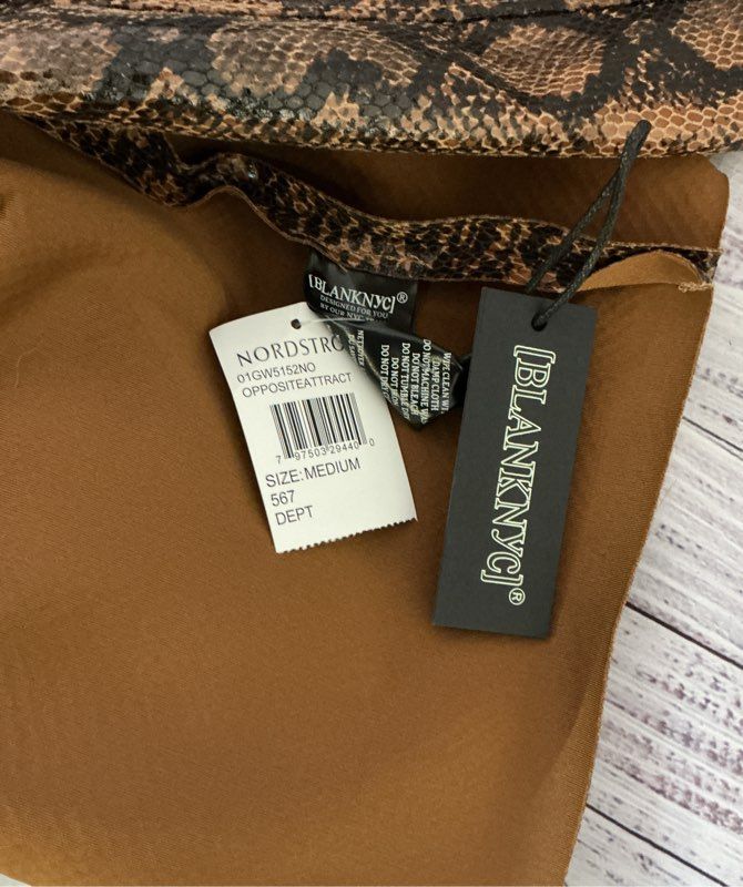 NWT Women's BlankNYC Animal Print Snake Faux Leather Trenchcoat Size M