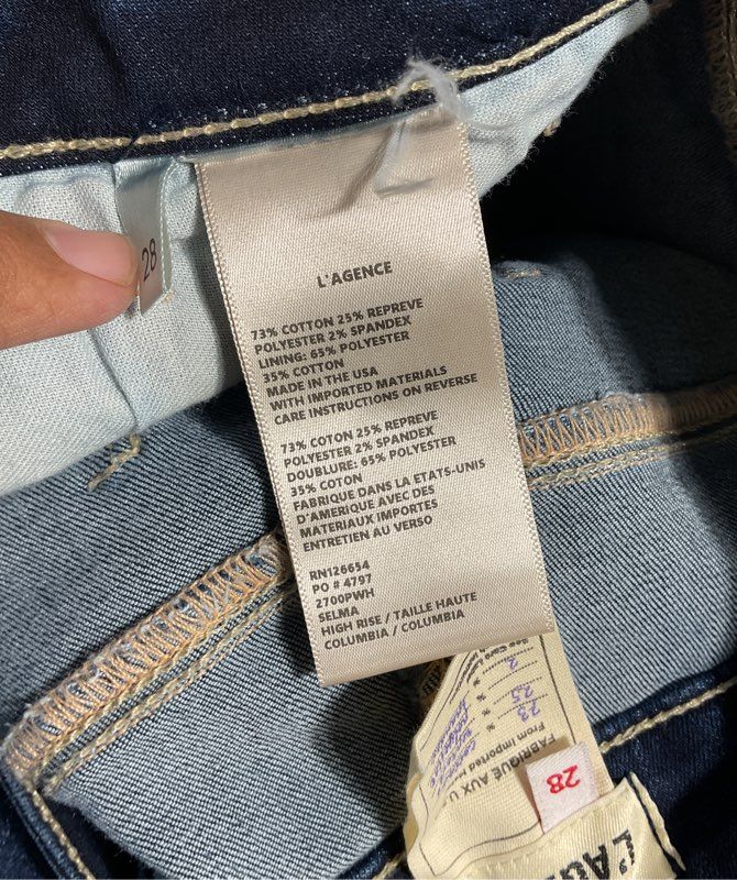 L'AGENCE Women's Selma High Rise Columbia Blue Jeans Size 28
