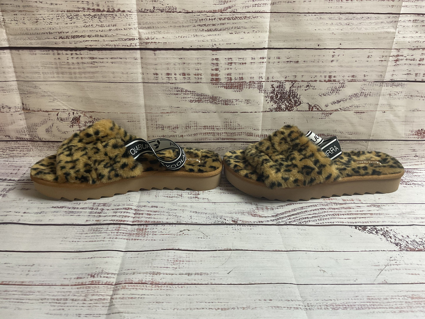 UGG Koolaburra Leopard Fuzzy Slide On Sandal Women 11