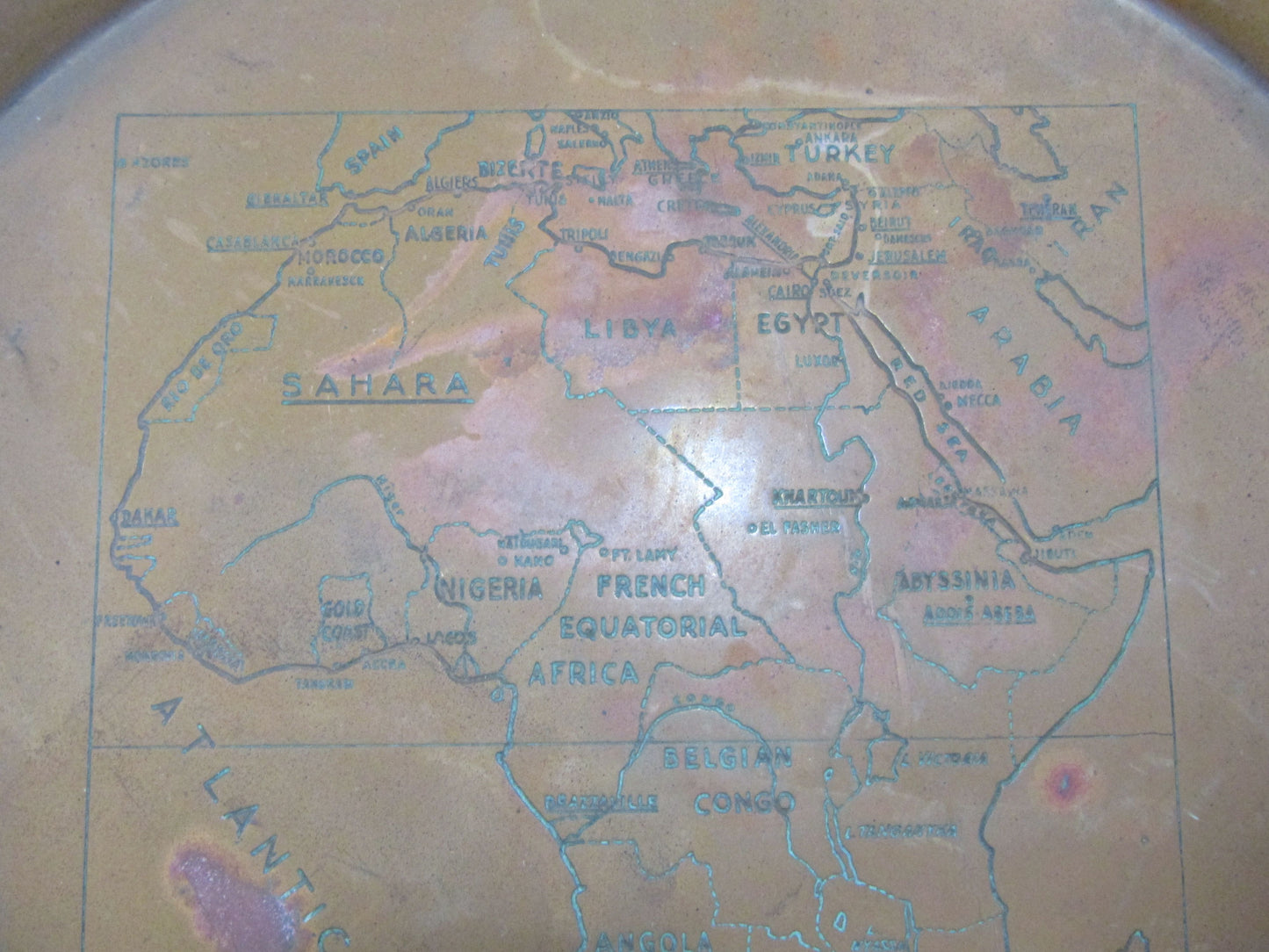 Vintage WWII African Theater Copper Plate