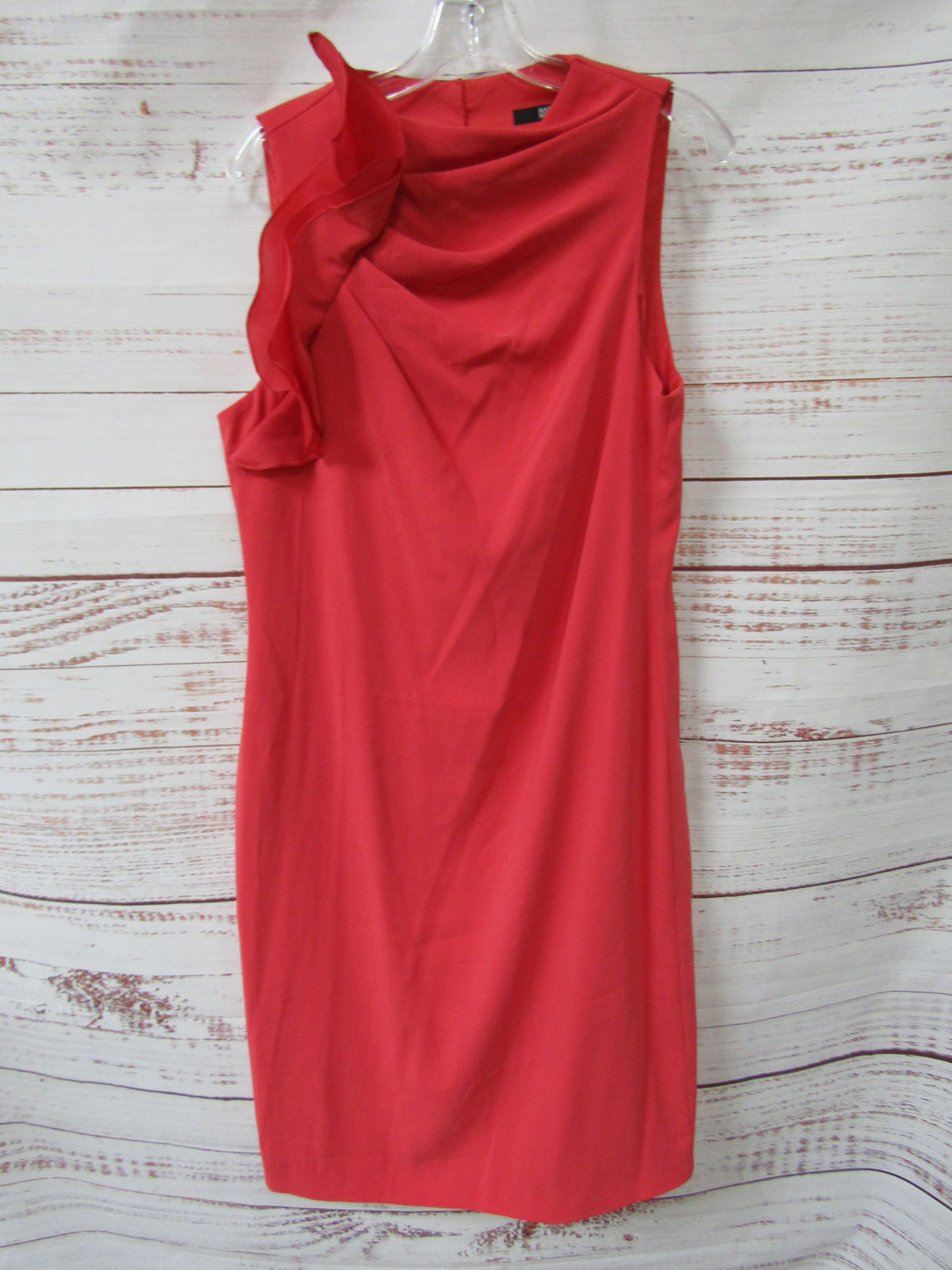 Badgley Mischka Women's Red Sheath Cocktail Dress Size 14