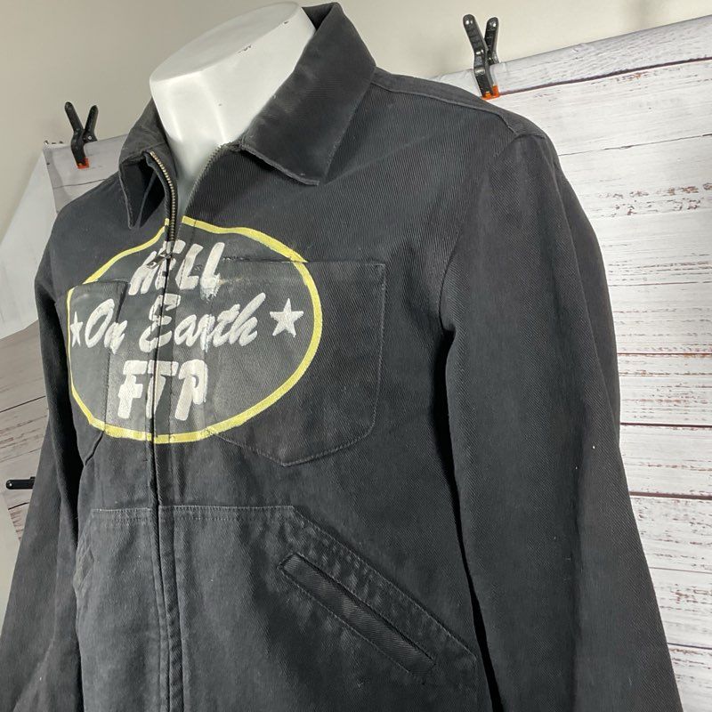 FTP ORANGE LABEL Men's Black "Hell On Earth" Denim Jacket- SZ S