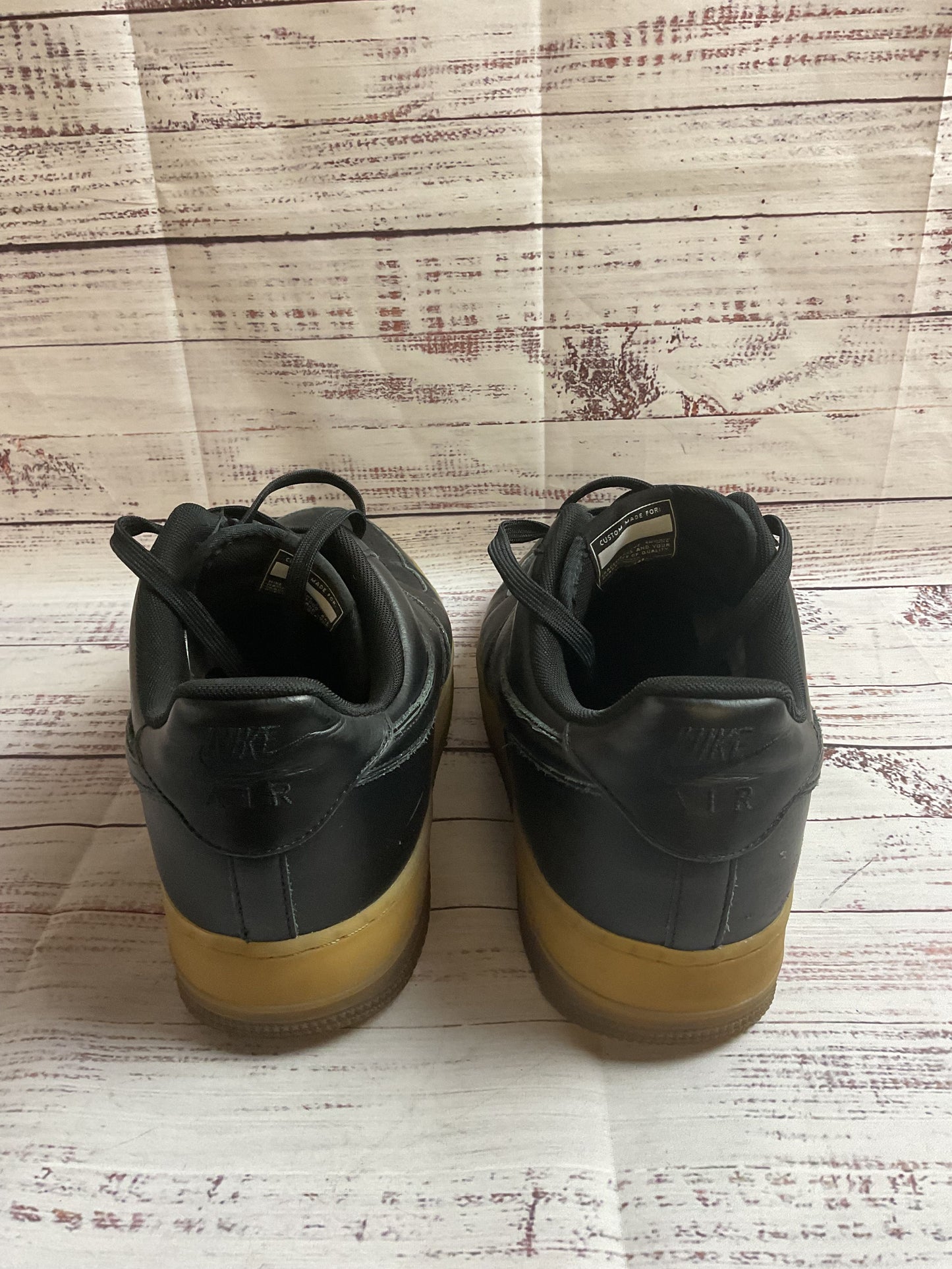 Nike Air Force 1 Black Athletic Shoe Men 15