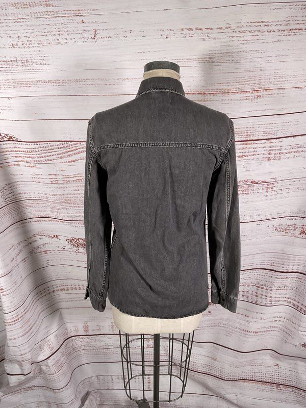 ALLSAINTS Small Denim Shirt BROADMOOR SHIRT Washed Black
