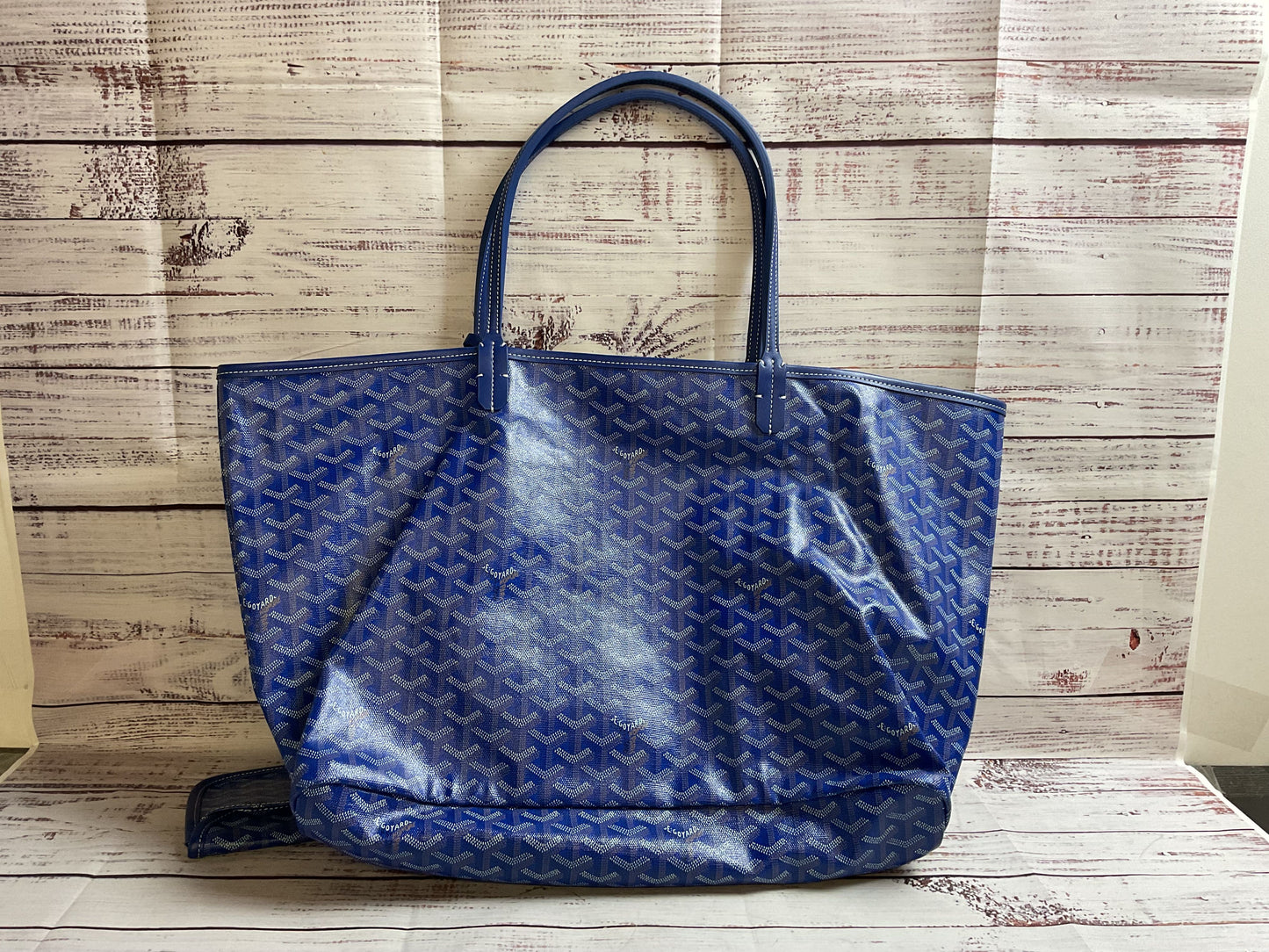 Dark Blue Goyard Tote with Matching Wallet