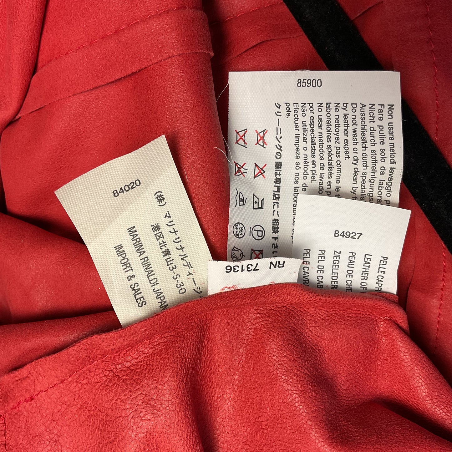 Voyage By Marina Rinaldi Red Ghost Leather Front Zip Hoodie Jacket - Size 27