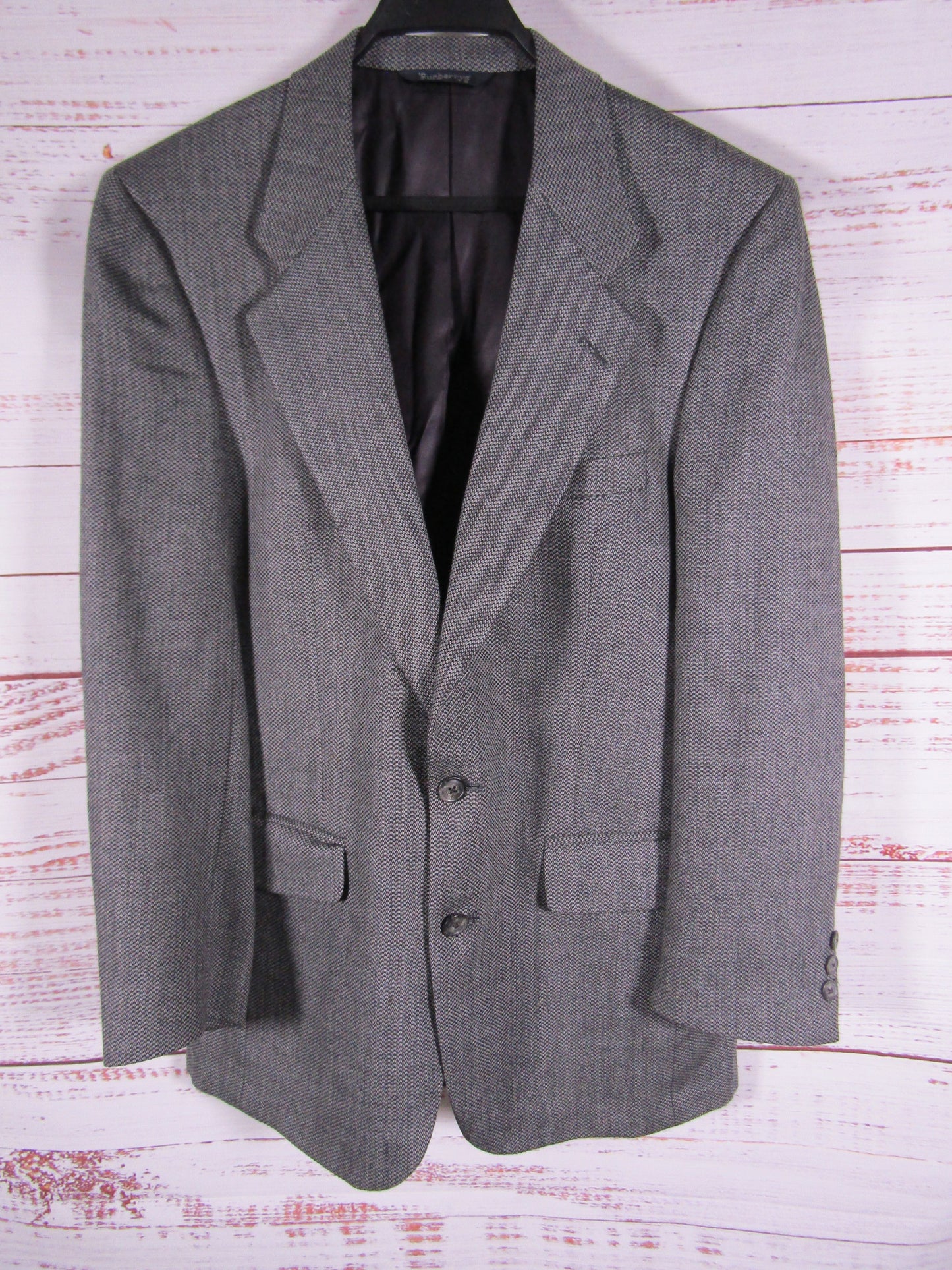 Vintage Burberry Men's Gray Wool Blazer Jacket UNKNOWN SIZE