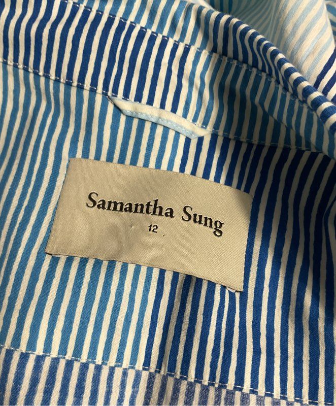 Samantha Sung Women's Blue Midi Dress With Bely Size 12 Read Below