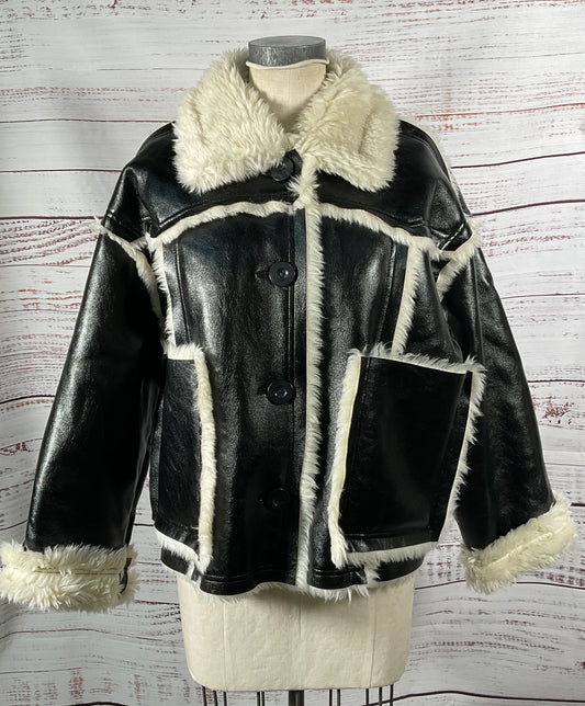 Stand Studio Callie Cropped Faux Leather Jacket Black 40