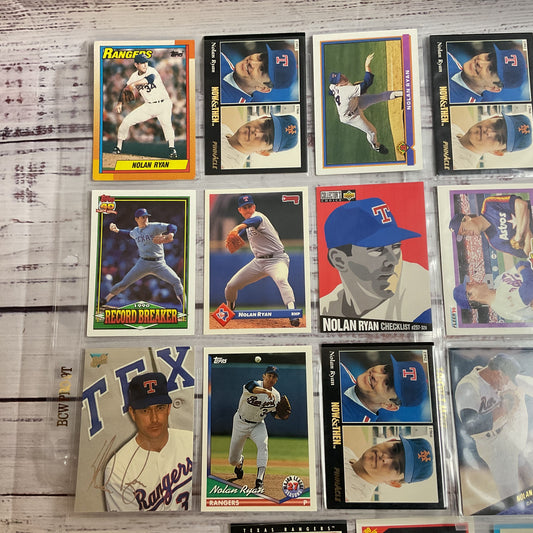 Set of 22 NOLAN RYAN Baseball Cards- Topps, Upper Deck, Fleer, Pinnacle