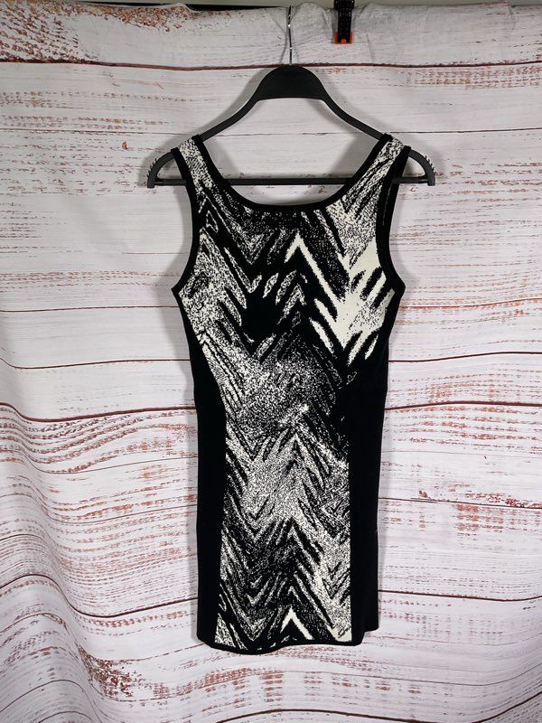 NWT Armani Exchange Women's Black & White Bodycon Short Dress Size S