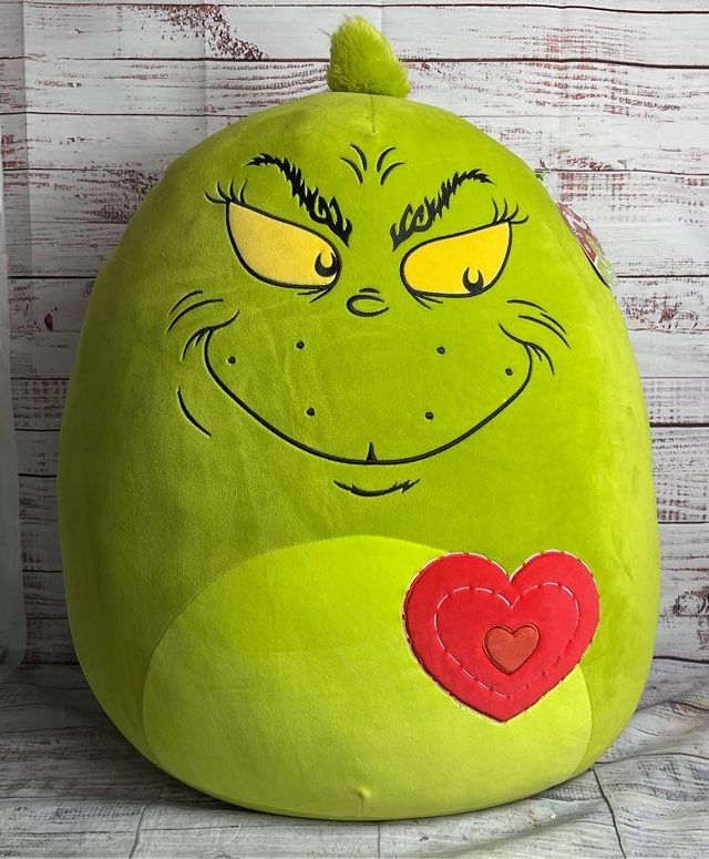 Squishmallows The Grinch 20" Heart Patch Holiday Stuffed Toy Green