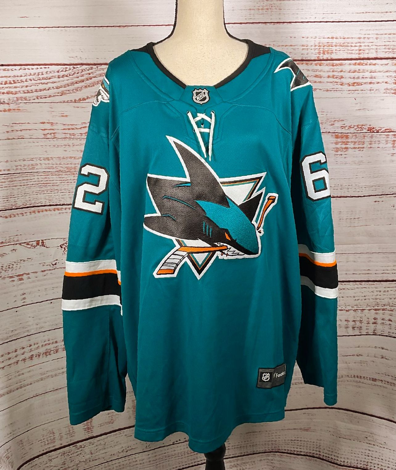 Fanatics LeBanc San Jose Sharks Breakaway Home Jersey Teal 2XL