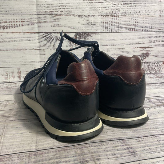 Bruno Magli Lugo Navy Embroidered Lion Leather & Mesh Sneaker Casual Shoe Men 13