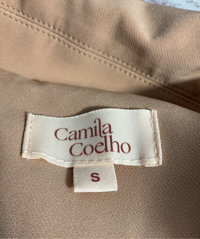 Camila Coelho Women's Blazer Jacket Polyester Brown Size S