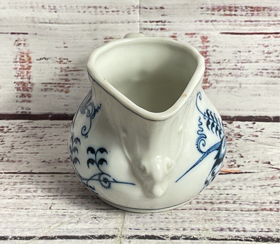 Blue Danube Blue Onion Pattern Porcelain Cup Saucer Creamer Set Blue White