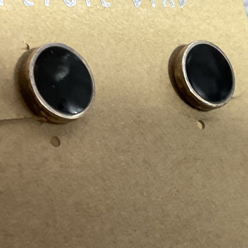 Set of 2 PEYOTE BIRD Sterling Silver Stud & Hoop Onyx Mother of Pearl Earrings