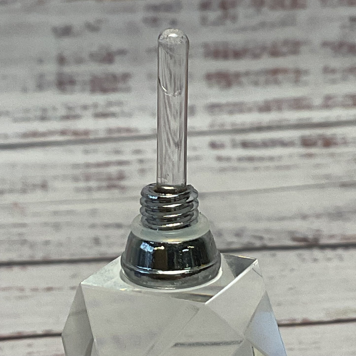 Oleg Cassinni Cut Glass Cuboctahedron Glass Perfume Bottle 3"