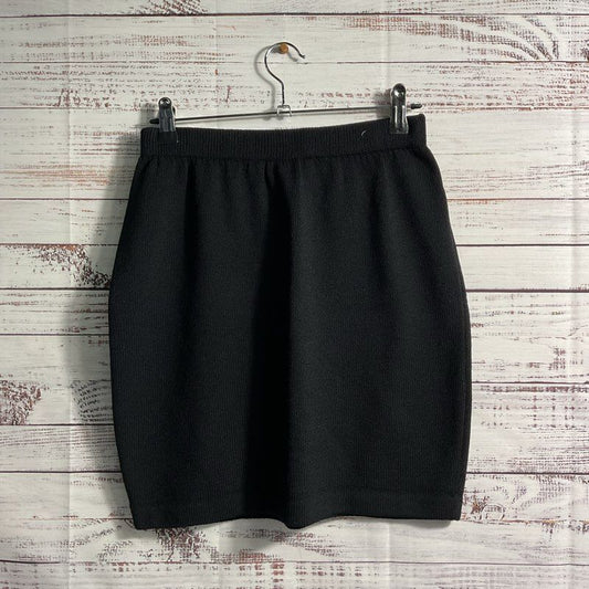 St. John Basics Santana Black Knit Elastic Waist Mini Pencil Skirt - Size 2