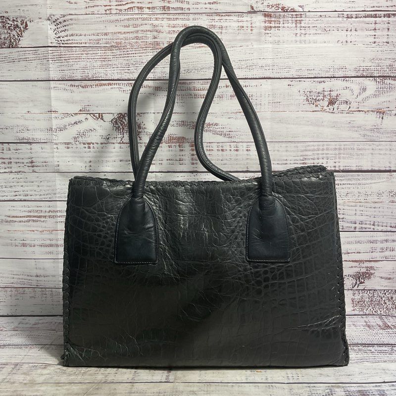 Juan Antonio Cowhide & Snake Embossed Leather Tote Bag Purse