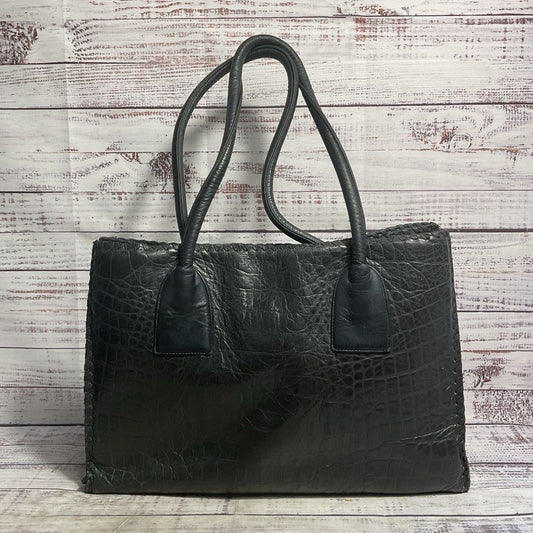 Juan Antonio Cowhide & Snake Embossed Leather Tote Bag Purse