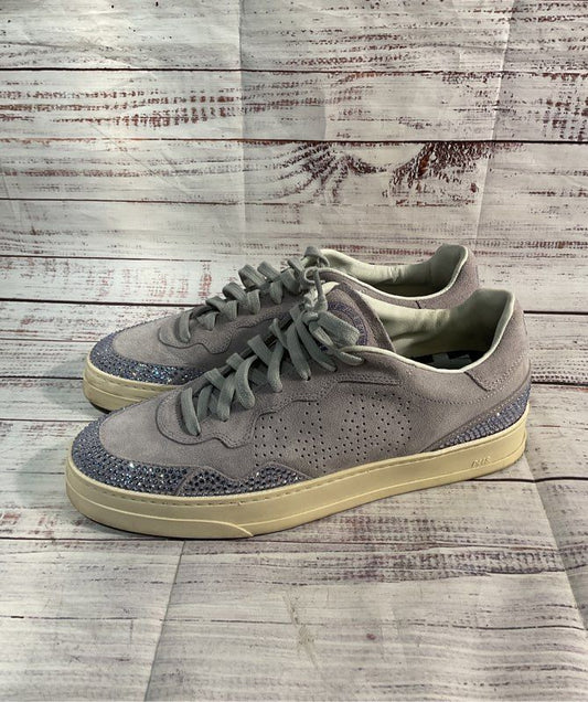 P448 Women's Lavender Suede Glitter Stone Accent Low-Top Sneakers Size 40