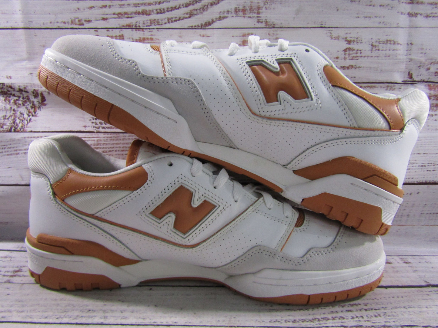 New Balance 550 Men's Burnt Orange White Leather Sneakers Size 13 BB550LSC