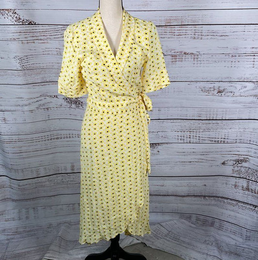NWT GANNI Women's Maize Wrap Crepe Dress- SZ 36