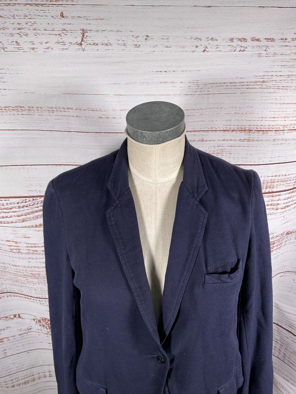 Raquel Allegra Women's Navy Blue Cardigan Cotton Single Button