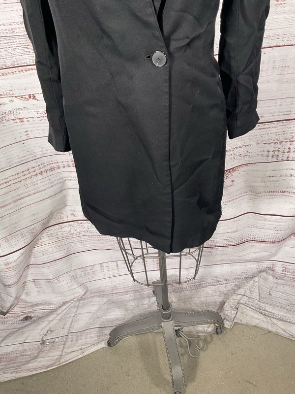 Massimo Dutti Women's Black Viscose Single Button Jacket Size 6 US / EUR 38