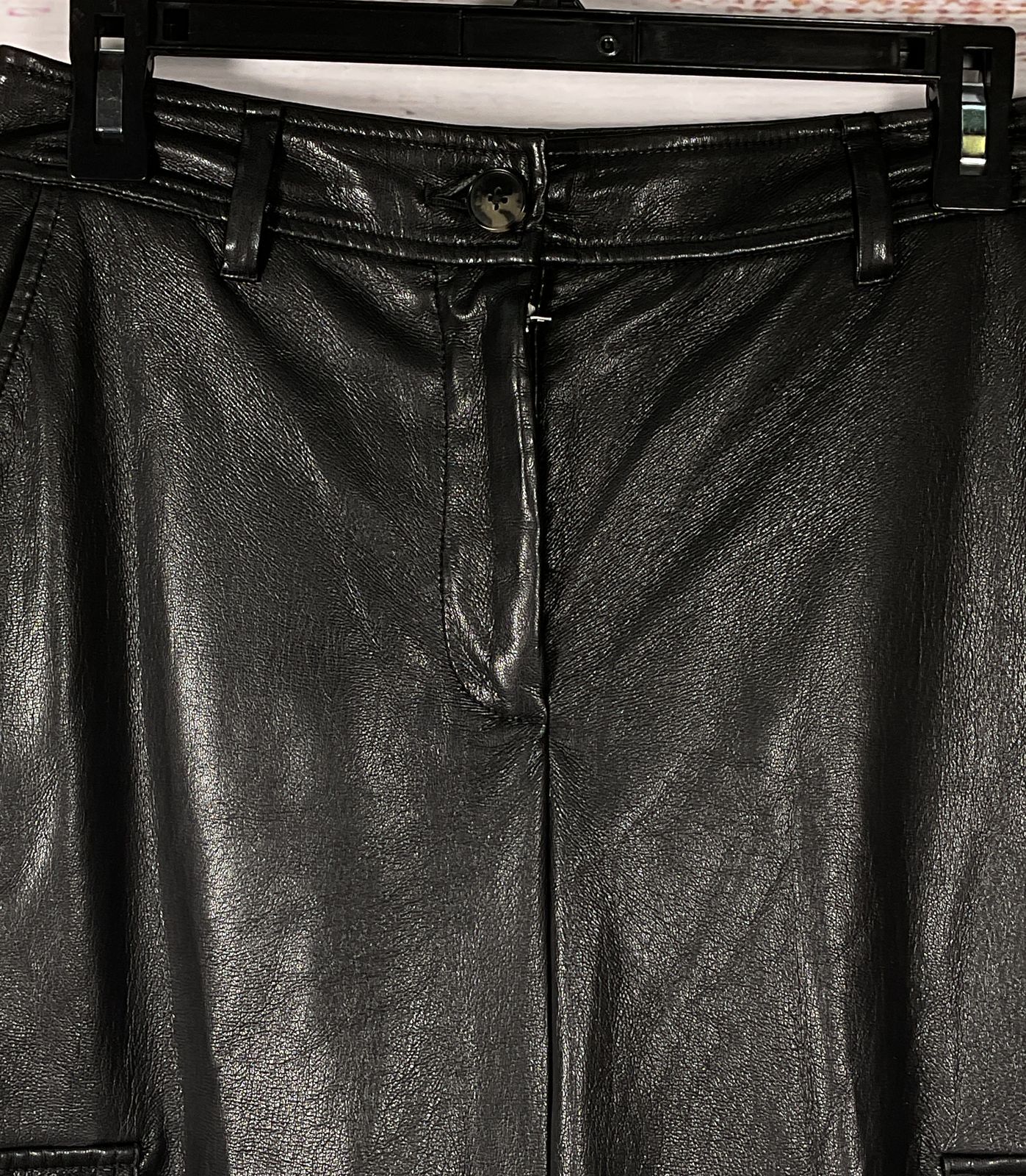 Wilfred Faux Leather Cargo Pants Black 2