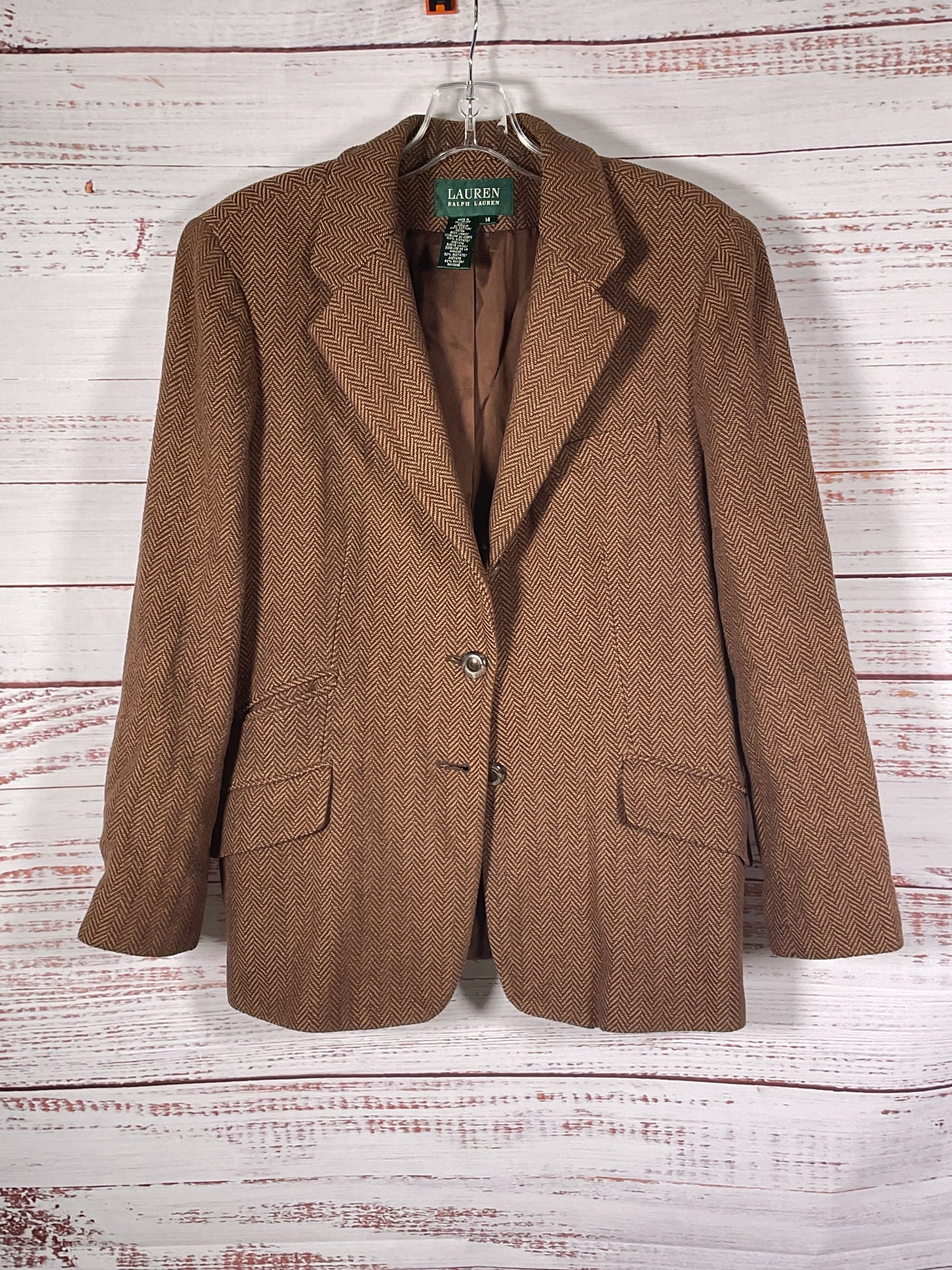Ralph Lauren Brown Three Button Blazer - Size 14