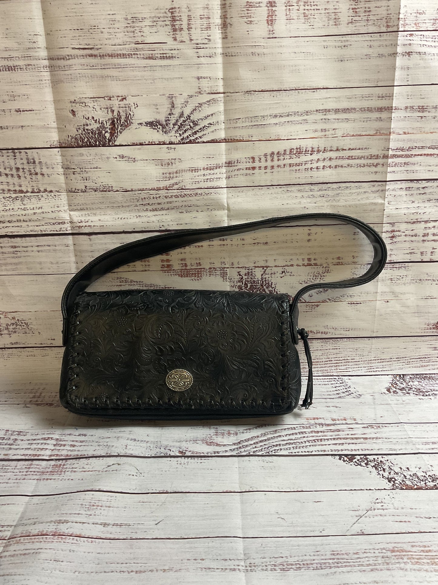 Minnetonka Black Leather Handbag Purse