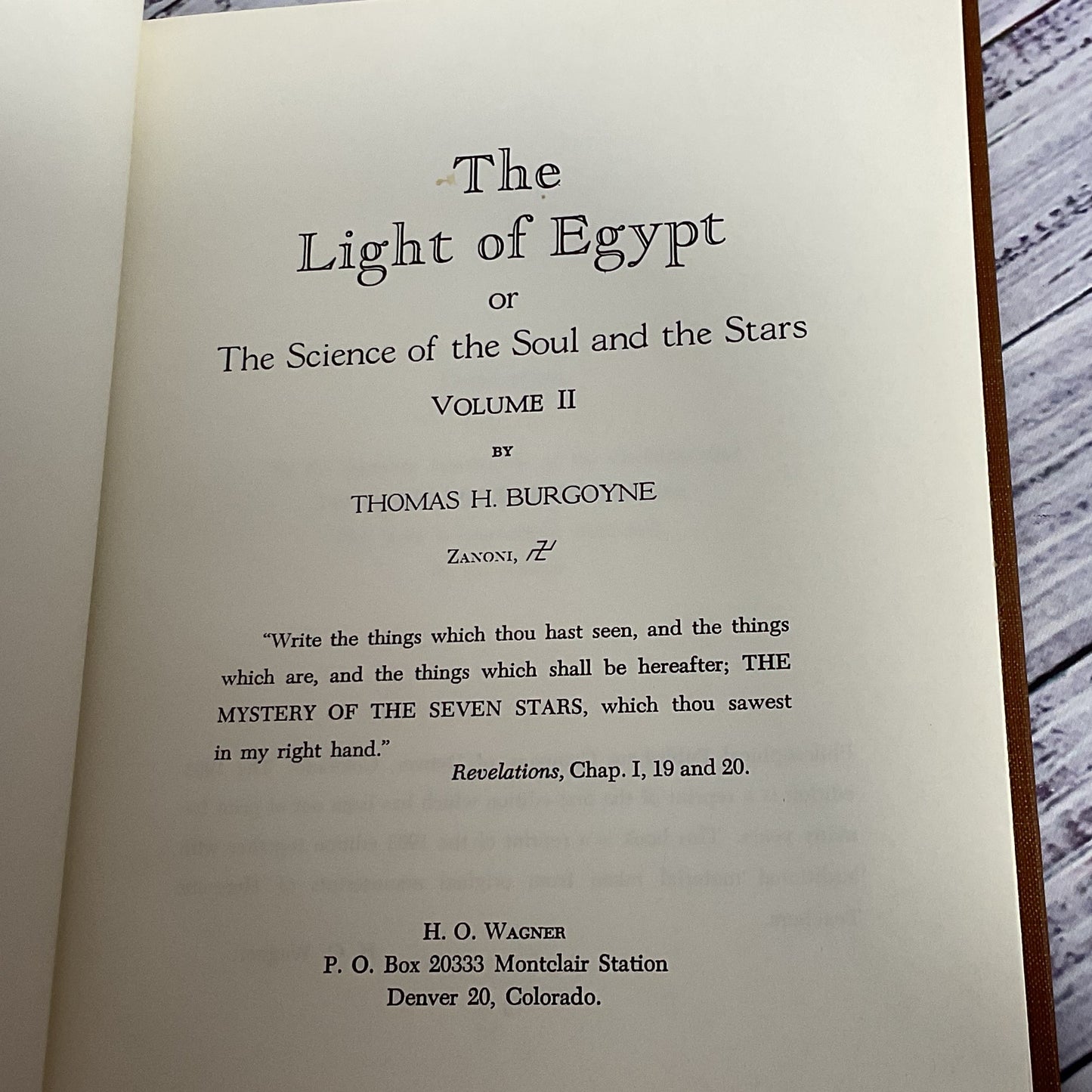1965 THE LIGHT OF EGYPT or THE SCIENCE OF THE SOUL & STARS by Thomas H. Burgoyne