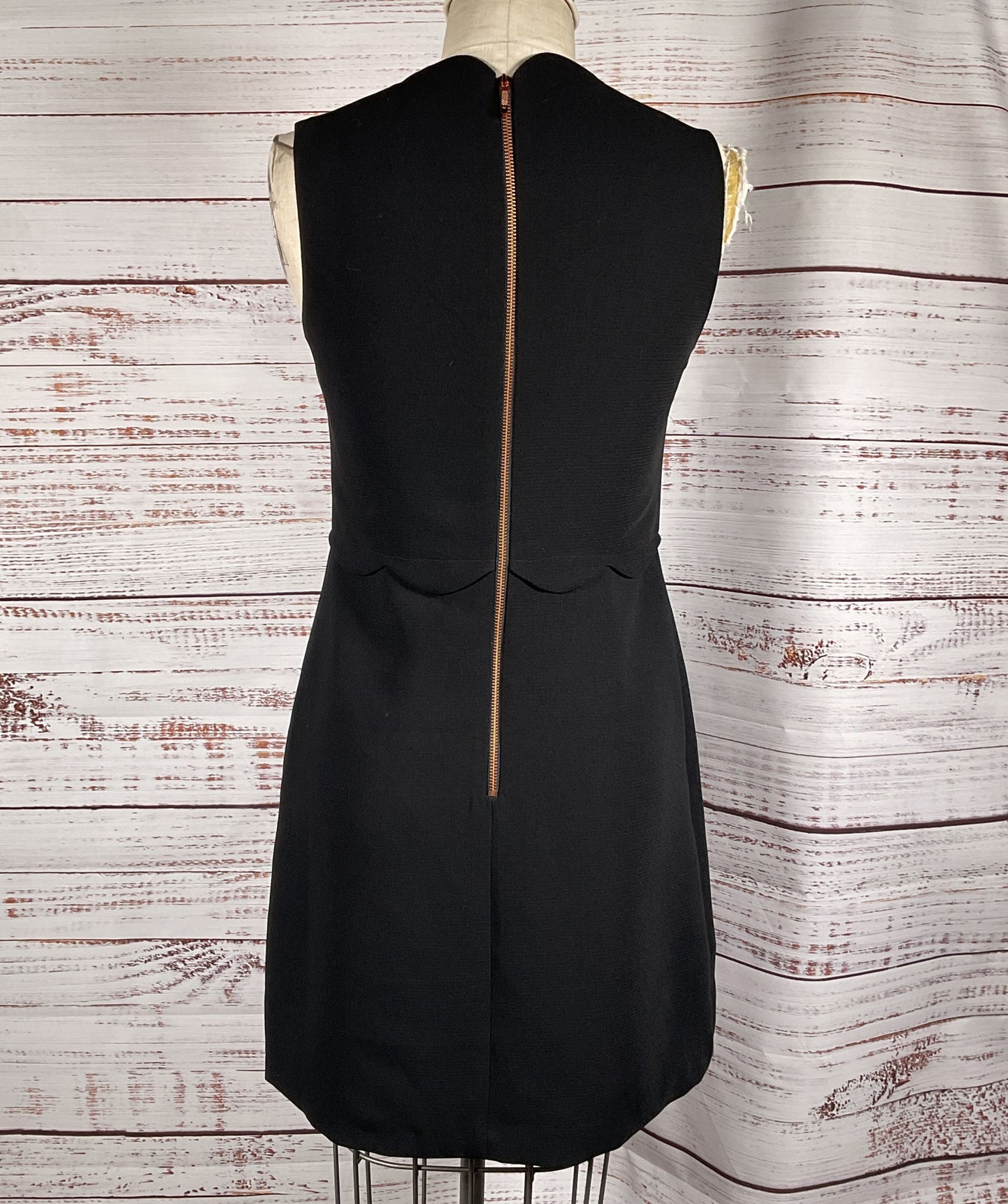 Ted Baker Rubeyed Scalloped Edge A-Line Sheath Dress Black 2