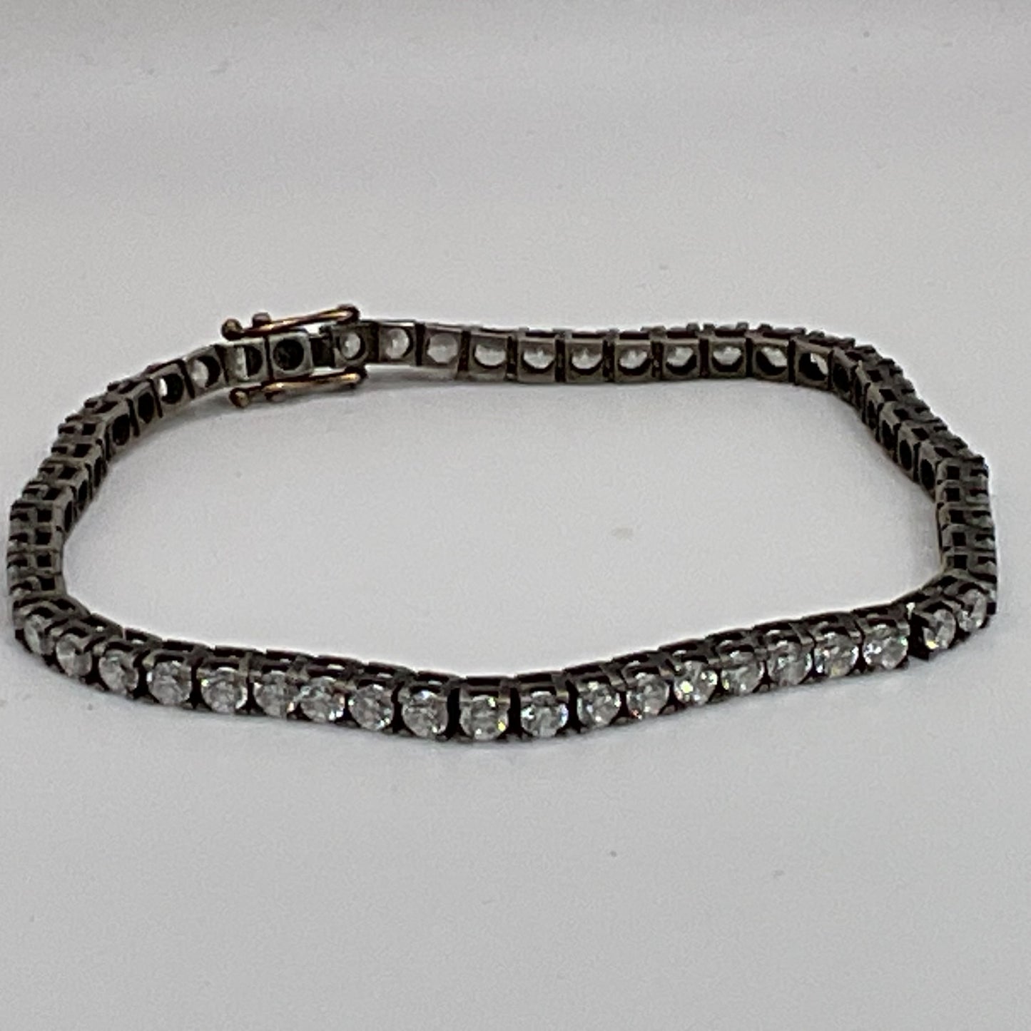 Sterling Silver & Cubic Zirconia 7.5" Tennis Bracelet- 10.76g