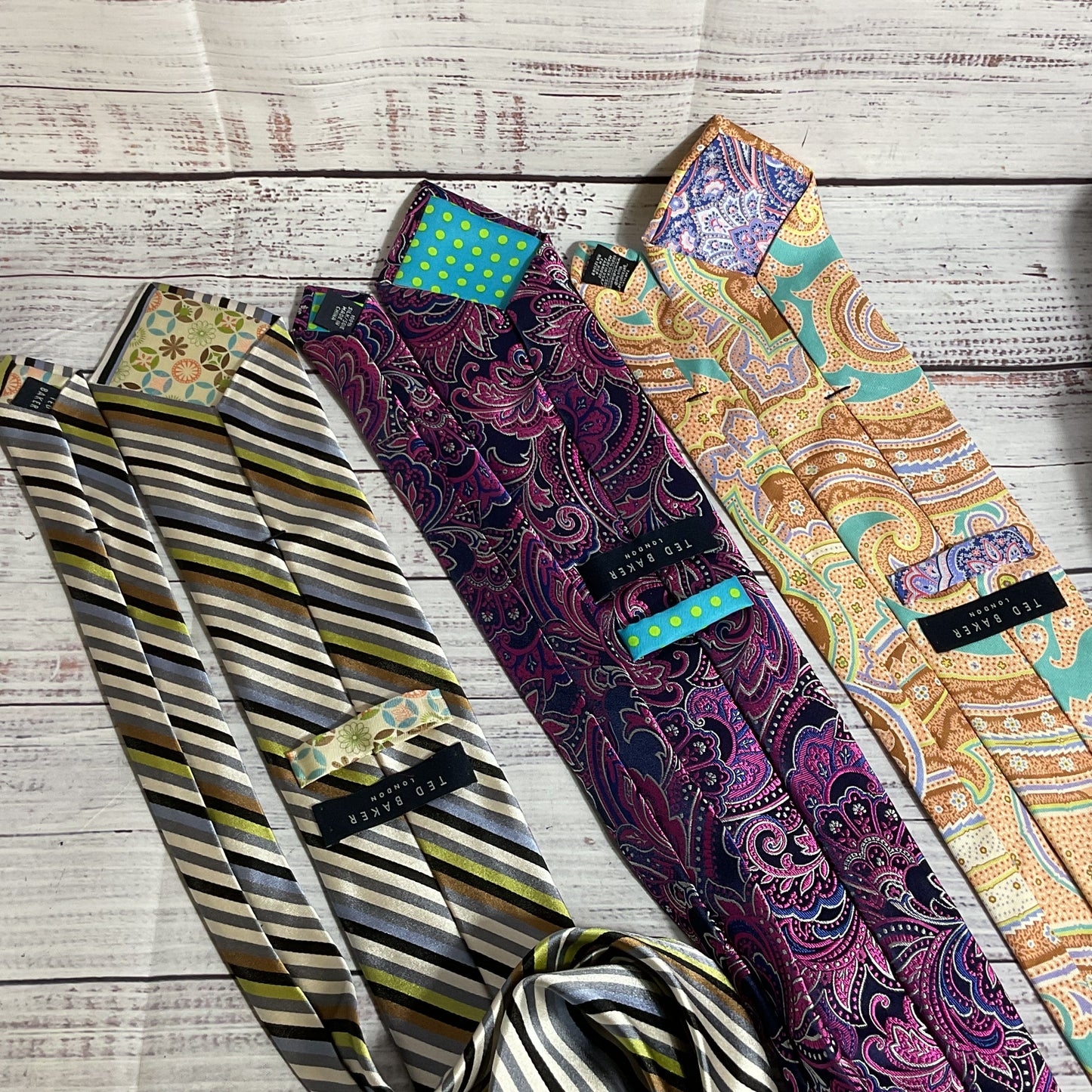 Set of 3 TED BAKER Paisley & Stripe Ties