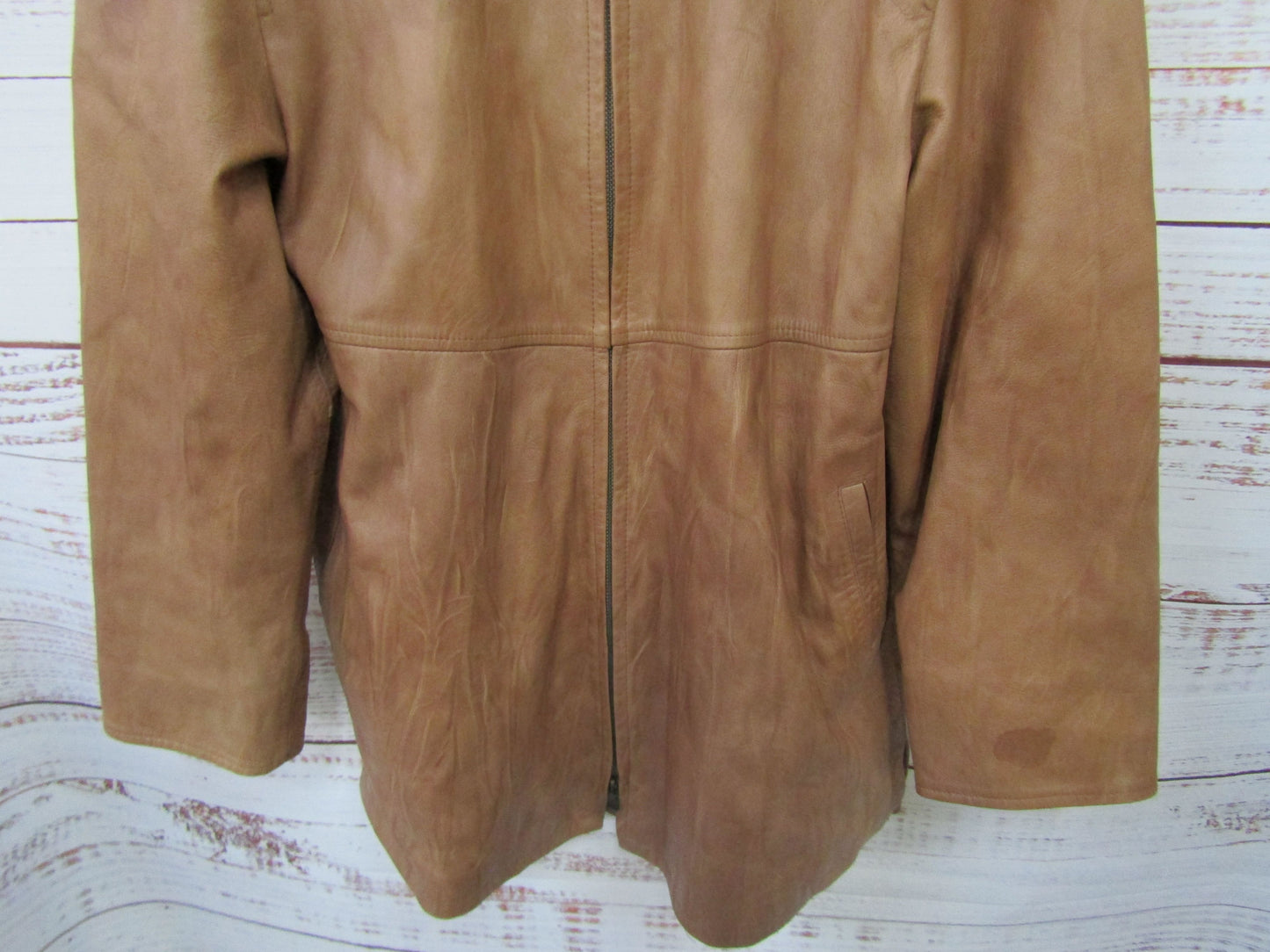 Vintage Alta Moda Men's Distressed Brown Leather Blazer Jacket Made in Italy