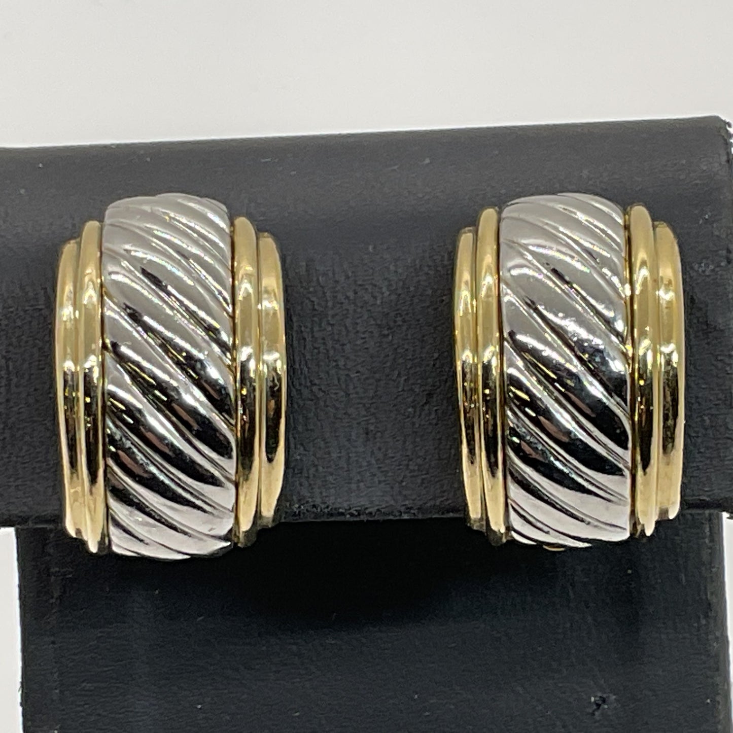CARUCCI Two Tone Clip On Earrings