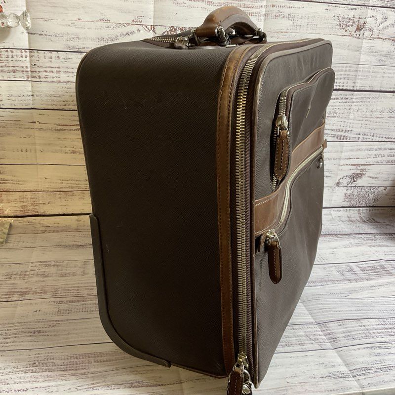 TUMI #73003B Brown Leather Carry-On Suitcase