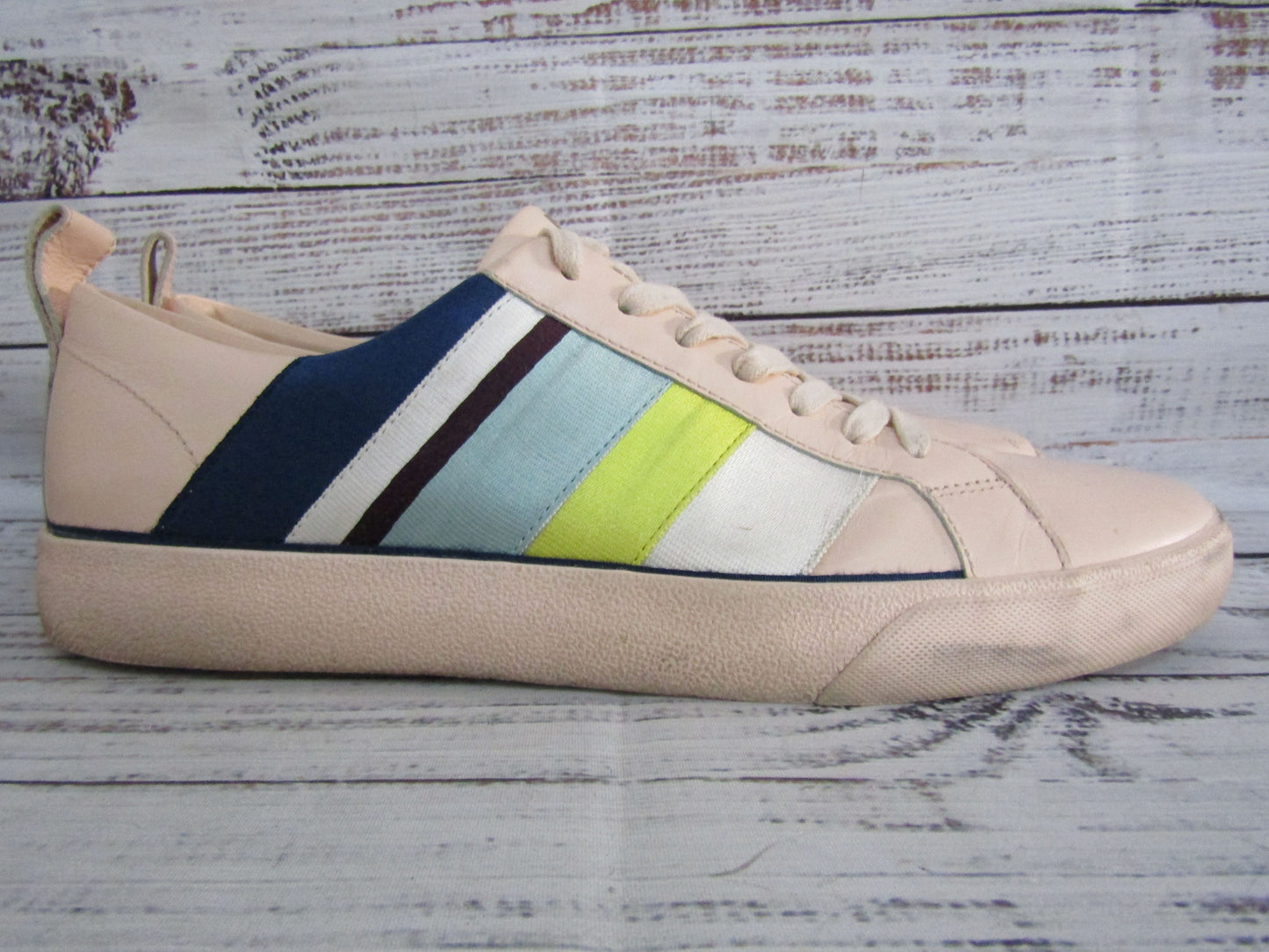 Diane von Furstenberg Tess Women's Pink Leather Low Top Sneakers Size 10