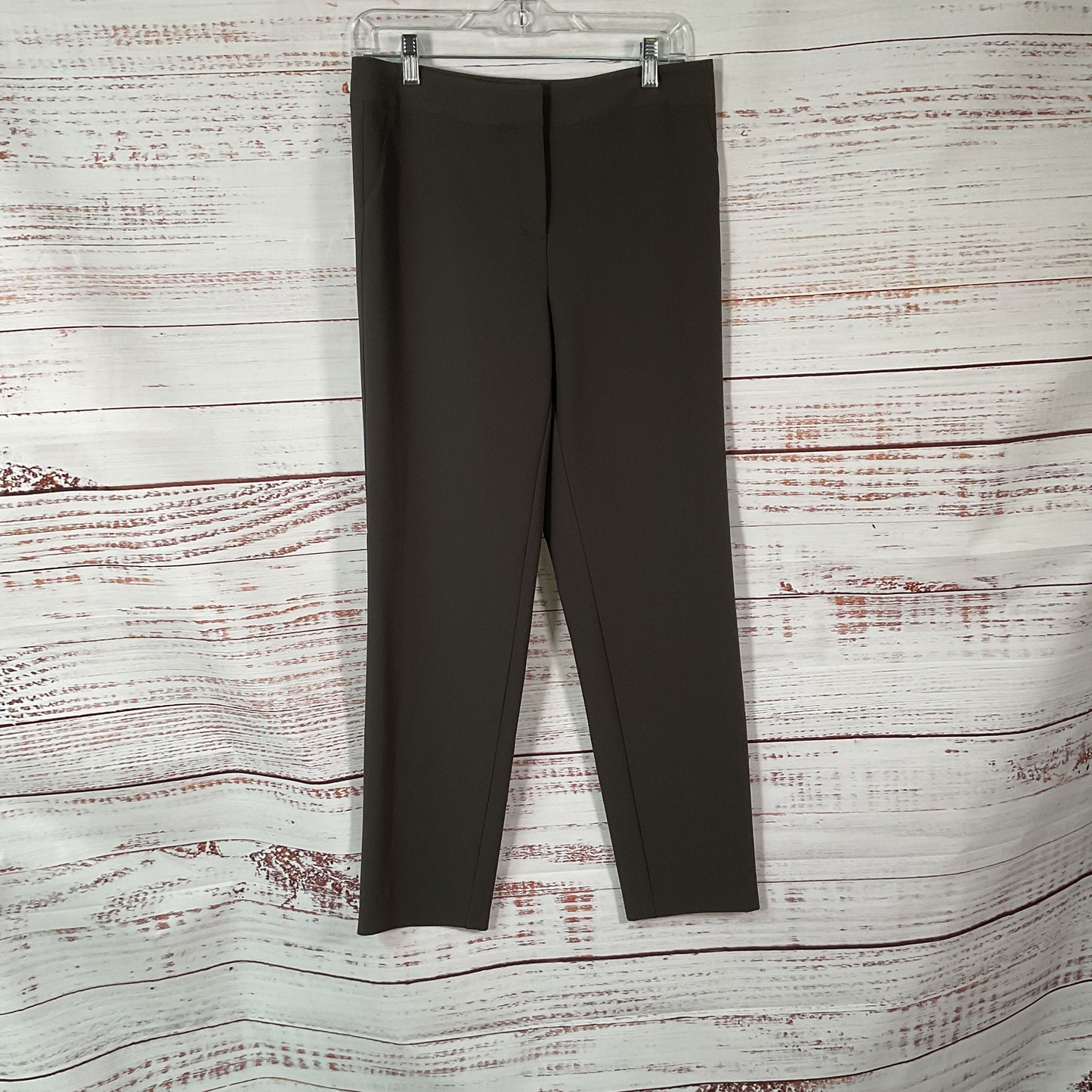 St. John Brown Triacetate Straight Dress Trouser Pants - Size 4