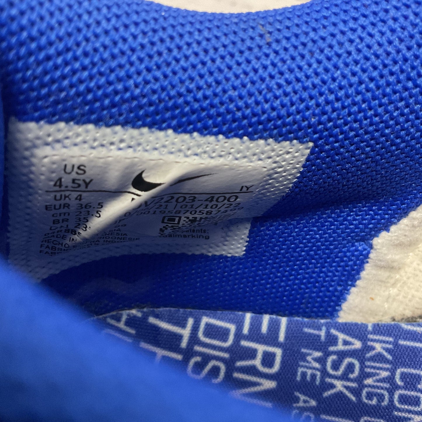 Nike Dunk Low Jackie Robinson Blue Sneaker Shoe Size 4.5Y=4.5M=6W Stained*