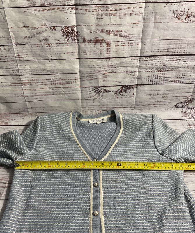 Vintage ST. John Collection By Marie Gray Shoulder Padded Wool Cardigan Size S