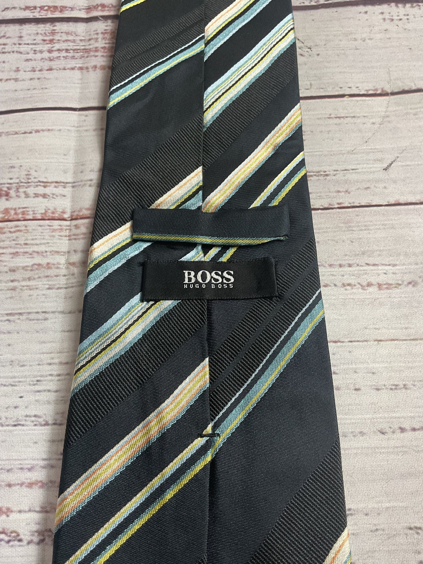 Hugo Boss Black Striped Tie - Size 55"