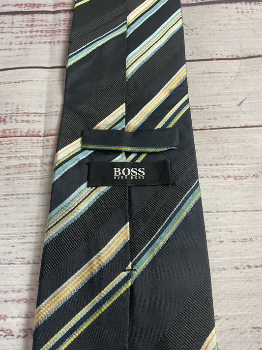 Hugo Boss Black Striped Tie - Size 55"