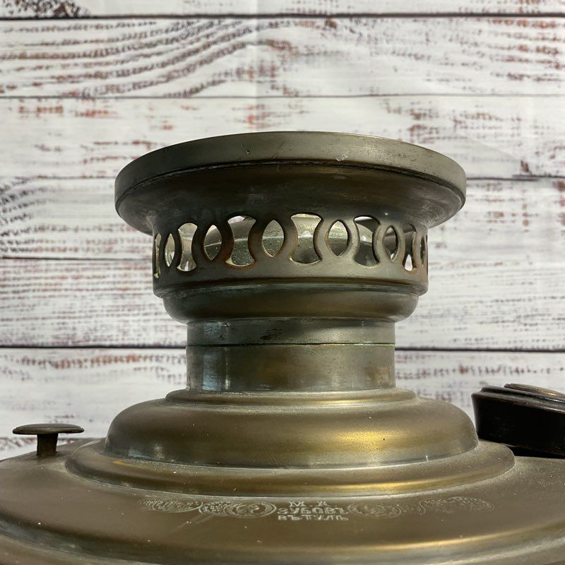 Antique Russian Brass Samovar Tea Urn By M.A. Zubov