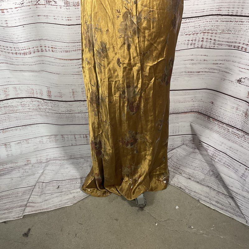 NWT Azazie Atelier Rochelle Antique Gold Spaghetti Strap Maxi Dress - Size 12