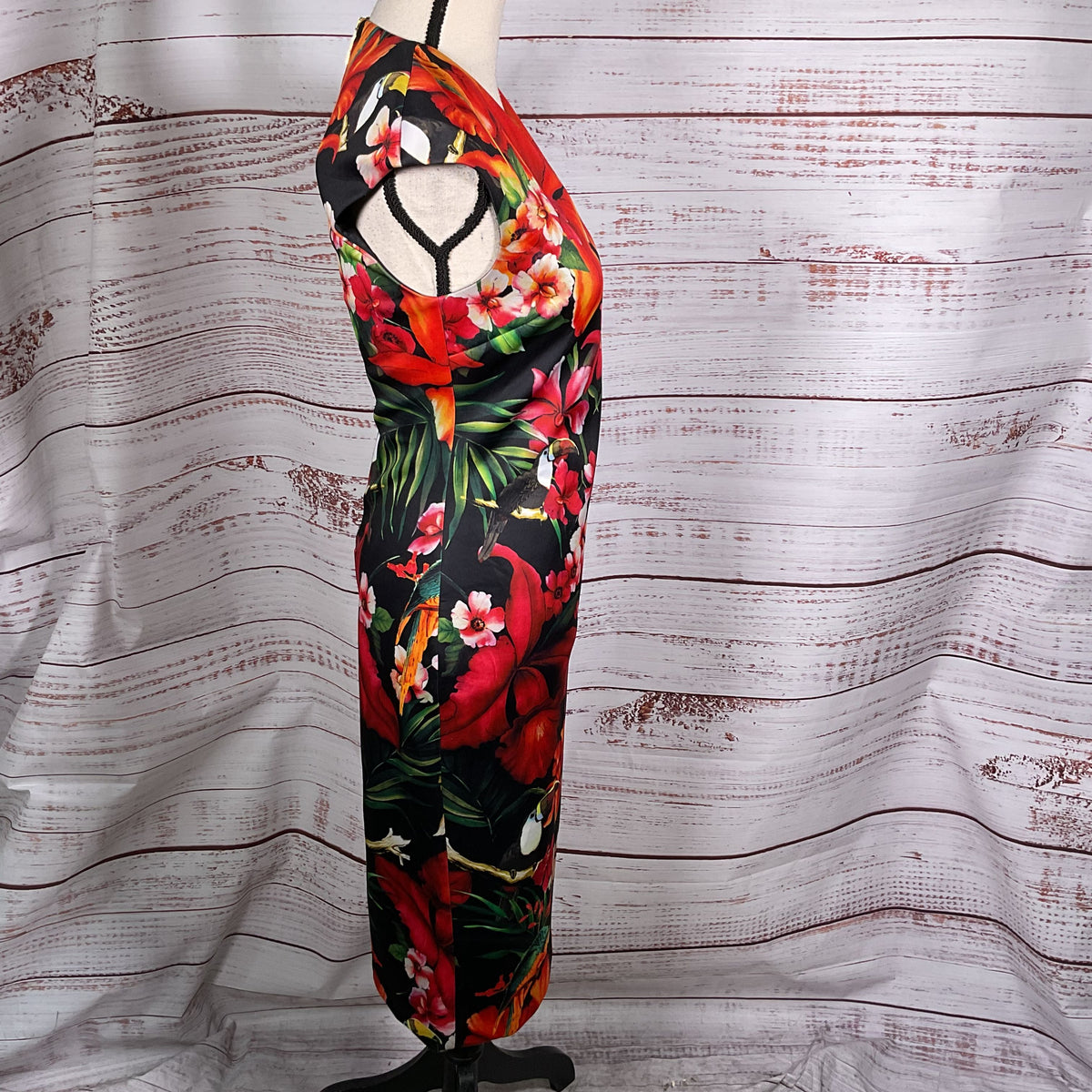TED BAKER Women's Bismii Toucan Sheath Midi Dress- SZ 2